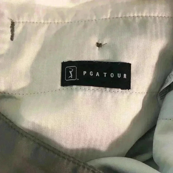 PGA Tour Mens 34 Gray Chino Flat Front Shorts polyester - Picture 3 of 6